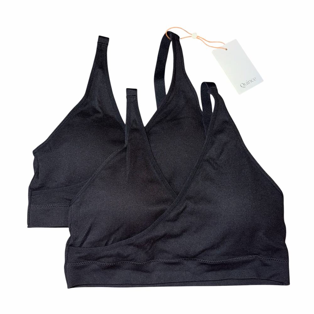 NWT Quince Seamless Crossover Nursing & Lounge Bra 2 Pack Size M